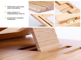 Tablet Desktop Height Adjustable,Foldable Bamboo Drawing Ipad Holder,Multi-Angle Portable V1370-AZ4-01953