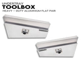 750mm Pair of Undertray Toolbox Aluminium Under Tray Underbody Tool Box Flat UTE V379-UTALFLT750