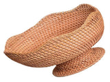 Rattan Fruit Bowl Footed Decorative Basket for Kitchen Counter 25cm V1192-AZ-W-28538