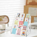 Greeting Card Display Stand 5Tier Acrylic Card Display Rack Storage Sticker Organizer Bookmarks V1366-AZ2-W-24034
