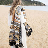 J Elliot Home Kasbah Luxury Fringe Throw 130 x 160cm Black V442-IDC-THROW-KASBAH-BLACK-RE