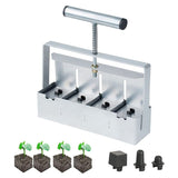 4 Cell Soil Blocker - Heavy Duty Steel Seedling Block Maker with 3 Seed Pin Sets, Reusable Hand V888-ELOSUNG18563