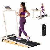 Everfit 3 in 1 Walking Pad Treadmill 12% Incline Foldable Under Desk Treadmills 40cm Belt Beige TMILL-400H-2INC-L-BG