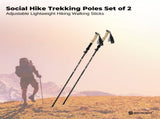 Social Hike Trekking Poles Set of 2 Adjustable Lightweight Hiking Walking Sticks V238-SUPDZ-41895542521936