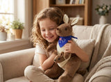 Kangaroo Stuffed Animal with Joey in Pouch & Australia Scarf - Soft Cuddly Plush Toy V1107-CS-DSGZSZ-45
