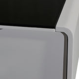 TV Cabinet with 3 Storage Drawers With High Glossy Assembled Entertainment Unit in Black & White V43-TVC-MET-B&W