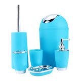 New 6Pcs Bathroom Accessory Set Soap Dish Dispenser Tumbler Toothbrush Household V1294-YM0901-DL-DE-JYJJ19505-6LAN