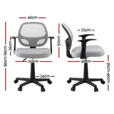 Artiss Mesh Office Chair Computer Gaming Desk Chairs Work Study Mid Back Grey OCHAIR-H-FZ14-GY