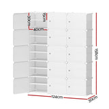 Artiss Shoe Rack Storage Cabinet DIY 15 Storage Cube Stackable White DIY-SHOE-15-WH