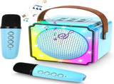 Children's karaoke machine with 2 microphones, portable karaoke machine with LED lights and voice V1188-MS-313-0385