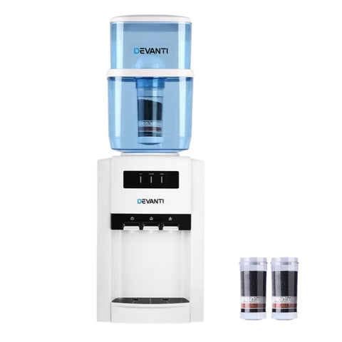 Devanti Water Cooler Dispenser Bench Top 22L w/2 Filter WD-1103-22L-2FT-WH