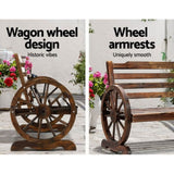 Gardeon Outdoor Garden Bench Wooden 2 Seat Wagon Chair Patio Furniture Brown ODF-WAGON-CC