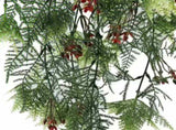 Artificial Hanging Christmas Myrtle and Flowering Holly UV Resistant 78cm V637-DP60091