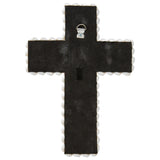 Handcrafted Shell & Narrow Weave Border Wall Hanging Cross 30x3cm V637-33795CRS