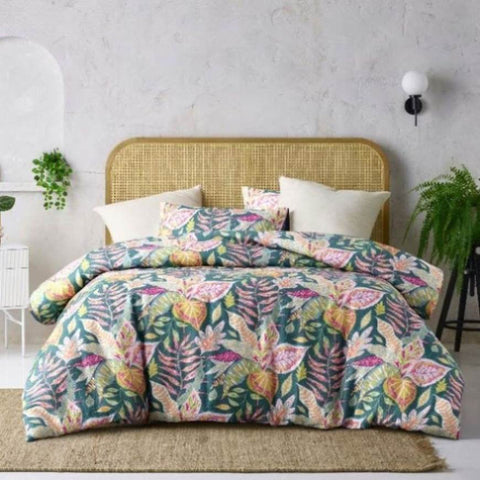 Accessorize Betty Carmila Printed Linen Cotton Quilt Cover Set Queen V442-HIN-QUILTCS-CARMILA-MULTI-QS