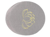 Embroidery Linen Cushion Thickened Round Straw Yoga Mat Home Balcony Seating CushionGray 1 V1294-YM0901-3111200222112
