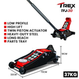 T-REX 3000KG Hydraulic Trolley Floor Jack, High Lift, Dual Pump, Quick Release Handle V219-VHWJKFTR30SA