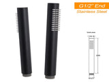 Round 300mm Rain Shower Head Brass Handheld Riser Rail Set Diverter Matt Black V1233-C4902B22PHT006CBKSR112B
