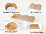 Wooden magnetic shelf for toy figures - wall mount with floating display - 1-tier organizer for V1189-WXFBOL-11-1