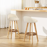 Artiss 2x Bar Stools Padded Leather Wooden Beige BENT-C-9004H-BGX2