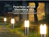 Solar Lawn Lights Stainless Steel Outdoor Lights 3-LED Garden Lights Waterproof Silver white light V1106-124-78520-SIL2-2PCS