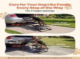 Dog Stairs for Car, 4 Steps Extra Wide Foldable Dog Ramp for Large Dogs with Non-Slip Surface, V952-KZDGLTEKJCDJEVRSN001V0