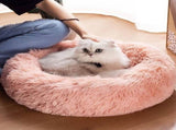 Cat Bed Fluffy Cat Bed Round Cat Bed Cat Furniture Cat Comfort Cat Sleeping Bed - Green / 24in V1107-135-74595-GRN-24IN