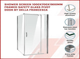 Shower Screen 1000x700x1900mm Framed Safety Glass Pivot Door By Della Francesca V63-829071