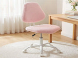 Artiss Armless Office Chair Ergonomic Soft Fleece Height Adjustable Vanity Desk Chair Pink OCHAIR-M-2521-PK
