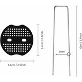 50 Garden Stakes With Washers, Galvanized Steel Tarpaulin Fixing Stakes, Mulch Fabric Fixing V1188-MS-227-1758