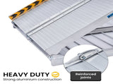 Kartrite 6ft Aluminium Foldable Wheelchair Ramp Non-Slip R02 Silver RAM-WCR-R02-6FT