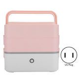 Portable Electric Heating Lunch Box Food Heating Warmer Steaming Cooking MachineDouble Layer US Plug V1294-YM0901-3113200043316