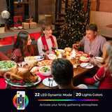 Buffet Sideboard Cabinet With RGB LED Light and Charging Station Console Coffee Bar White V563-QH-9217-25