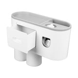 Toothbrush Holder Wall Mounted with 2 Cups Automatic Toothpaste Dispenser Multifunctional Toothbrush V1294-YM0901-3112230071811