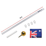 9.1m Flag Pole Kit Telescopic Heavy Duty 16 Gauge Aluminium with Flag V63-841721