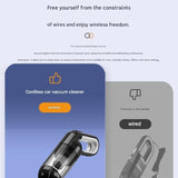 Cordless Handheld Vacuum Cleaner set - USB Rechargeable Portable Car Vacuum with Detachable Nozzle, V888-ELOSUNG53073