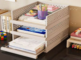 White Wardrobe Storage Organizers 2 Piece Set High & Low Pull-Out Drawer Style for Clothes V888-ELOSUNG51359