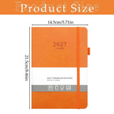 1Pcs A5 8.465.71in Leather Cover - 384 Pages Yearly Monthly Weekly Organizer with Elastic Band & V1366-AZ2-W-21370