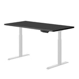 140cm Standing Desk Height Adjustable Sit Stand Motorised Grey Single Motor Frame Black Top V255-SMG-140B
