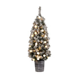 Jingle Jollys Christmas Tree 1.2M Potted Snowy Xmas Tree XM-TR-4FT-GS-LED-POT