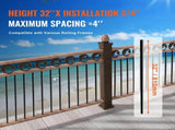 Staircase Metal Balusters, 3/4'' Round x 32'' Long Aluminum Decorative Banister Spindles, 101 Pack V952-YXKLGZ32YC10P31SIV0