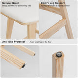 4X Wooden Bar Stool Padded Fabric Dining Chair KANSO 65cm BEIGE V274-FT-BSWO-AM552P-WD4