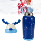 Portable Cute Stainless Steel Thermal Insulation Water Bottle with Straw for Children 500mlBlue V1294-YM0901-3117200122912