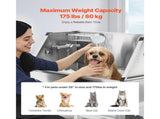 86.4 cm Stainless Steel Dog Washing Station, Pet Grooming Tub with Hot & Cold Faucet, Showerhead, V952-BXGCWYG34CJY8SX20V0