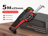 5M 3-in-1 Laser Tape Measure with Dual Laser Levels and Rechargeable Battery - 25mm Self-Locking V888-ELOSUNG56393
