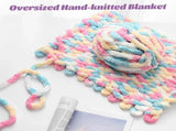 10 Pack Blue White Chunky Chenille Yarn, Super Bulky Variegated Blanket Yarn for Crochet and Hand V1237-MS-724-060