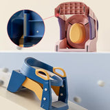 Grey Children's Toilet Trainer Seat Foldable Potty Ladder with Color Box, Easy-to-Use Toilet Seat V888-ELOSUNG13112