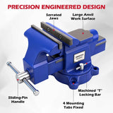 SEDY 6" Bench Vise Heavy Duty Workbench Clamp Anvil 360&deg Swivel Base Jaw Pads V465-86554