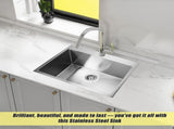 700x500mm Handmade 1.5mm 16 Gauge Stainless Steel Kitchen Laundry Sink with Waste V63-846471