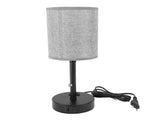LED Table Lamp Fabric Lampshade USB A and USB C Port Zipper Switch Bedside Lamp for Living Room V1294-YM0901-3119240032611